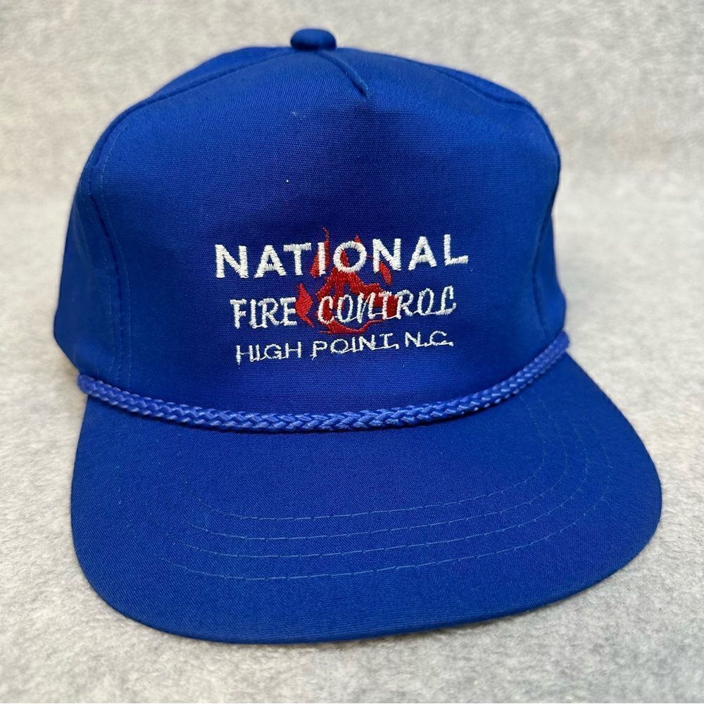 Vintage National Fire Control Trucker Hat Blue Rope Brim Snapback High Point NC
